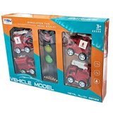 Set 4 metalna vozila vatrogasci sa semaforom ( 1040533 )