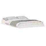 vidaXL Konstrukcija postelje Bela 135 x 190 cm Trdna borovina | Shoptok.si