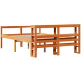 vidaXL Posteljni okvir z vzglavjem voščeno rjava 140x190 cm borovina, (21303986) | Shoptok.si