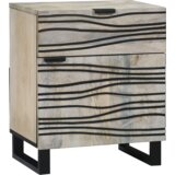 vidaXL Posteljne mize s predalom Bela in črna 50 x 33 x 60 cm | Shoptok.si