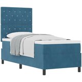 vidaXL Box Spring Postelja z Blazino Temno Modra 80x200 cm Žamet, (22053026) | Shoptok.si