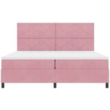  LED Box Spring Krevet Ružičasta 200 x 200 cm Baršun | shoptok.hr