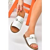 Fox Shoes White Genuine Leather Women's Daily Slippers Cene'.'