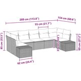  Sjedeća garnitura za vrt 7 kom. Smeđa poliratan 289 x 154 x 69 cm | Shoptok.si