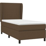 Box spring postelja z vzmetnico temno rjava 80x200 cm blago, (20895563) | Shoptok.si