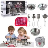  Set lonaca i kuhinjskog pribora za djecu - metalni/srebrni | shoptok.hr
