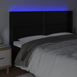  LED uzglavlje crno 203 x 16 x 118/128 cm od umjetna koža | shoptok.hr