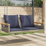  Klupa za ljuljanje s jastucima siva 109x62x40 cm od poliratana | Eponuda.com