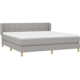  Box spring postelja z vzmetnico svetlo siva 160x200 cm žamet, (20846757) | Shoptok.si