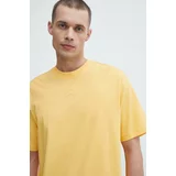Adidas Bombažna kratka majica moška, rumena barva, IR9114