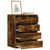  The Living Store Kotni predalnik dimljeni hrast 60x41x76 cm inženirski les - Predalnik, (21457801) Cene