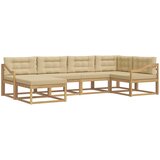 vidaXL Zunanja garnitura za sedenje 5 pcs Bela in bež Poliester, (5000281821) | Shoptok.si