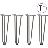  Noge s ukosnicama za stolić za kavu 4 kom. Prirodni čelik 42 cm Puni čelik | shoptok.hr