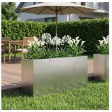 vidaXL Vrtna saksija Srebrna 100 x 30 x 50 cm Nehrđajući čelik - Nehrđajući čelik 100 x 30 x 50 cm 1 | shoptok.hr