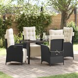 vidaXL 5-delni set vrtne jedilnice črnega poli ratana | Shoptok.si