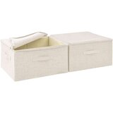 vidaXL Škatla za shranjevanje 2 kosa blago 43x34x23 cm krem, (20618744) | Shoptok.si