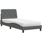 Krevet s madracem tamnosivi 90x200 cm od tkanine | Eponuda.com