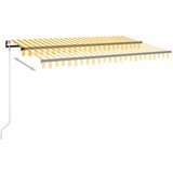 vidaXL automatska tenda sa senzorom LED 400 x 350 cm žuto-bijela | shoptok.hr