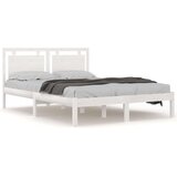  Okvir za krevet od masivne borovine bijeli 140 x 190 cm | shoptok.hr