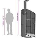 vidaXL Zunanji tuš črn 100x100x241,5 cm poli ratan in akacijev les | Shoptok.si