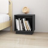 The Living Store Nočna omarica siva 40x30x40 cm trdna borovina - Nočna Omarica, (21432800) Cene