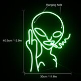 GOLDWAY Zeleni neonski napis Alien, neonski napis za spalnico, neonski napisi Alien za stensko dekoracijo, dekor igralne sobe, 16x12 palcev, (21978893) | Shoptok.si
