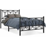  Metalni okvir kreveta uzglavlje i podnožje crni 100x200 cm | shoptok.hr