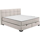 MID.YOU POSTELJA Z VZMETNICO 160 cm x 200 cm , tekstil, leseni material bež | Shoptok.si