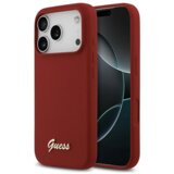 Guess maska silicone script metal logo magsafe phone case cover za iphone 17 pro crvena Cene