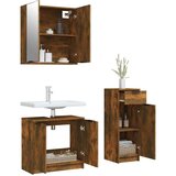  3-dijelni set kupaonskih ormarića boja dimljenog hrasta drveni | shoptok.hr