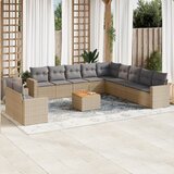 vidaXL 12-dijelni set vrtnih sofa od poliratana s jastucima bež | shoptok.hr
