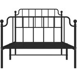  Metalni okvir kreveta s uzglavljem i podnožjem crni 100x200 cm | shoptok.hr