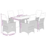  7-dijelni vrtni blagovaonski set s jastucima crni od poliratana Crna 150 x 90 x 75 cm | shoptok.hr