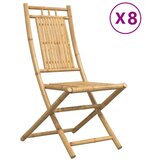  Sklopive vrtne stolice 8 kom 46 x 66 x 99 cm od bambusa | shoptok.hr