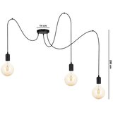  Luster na sajli MIROS 3xE27/60W/230V, pauk, crne boje | Eponuda.com