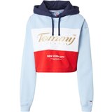 Tommy Jeans Majica mornarska / svetlo modra / zlata / rdeča | Shoptok.si