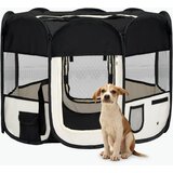 vidaXL Zložljiva pasja ograjica s torbo črna 90x90x58 cm, (20799044) | Shoptok.si