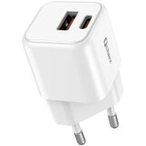 BZ Mini polnilec Qcharx Zeus 3A 20W 1 vrata tipa C + 1 vrata USB, bela, prilagojena razdelilnikom, (21580866) Cene