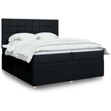 vidaXL Krevet s oprugama i madracem crni 200x200 cm od tkanine | shoptok.hr
