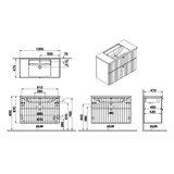 Vitra ROOTG100BINTS Root Groove 100 x 47 cm umivalnik z omarico | Shoptok.si