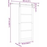  Klizna vrata 93 x 211 cm Masivna borovina i staklo Bijelo | shoptok.hr
