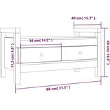  Klop za predsobo medeno rjava 80x40x43 cm trdna borovina, (20766928) | Shoptok.si