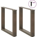 vidaXL Noge za klubsko mizico v obliki črke U, 2 kosa, naravno jeklo, 50 x (42-43) cm, jeklo | Shoptok.si