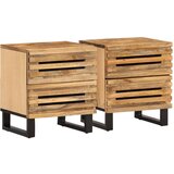 Furnova Nočna omarica 2 kosa 40x34x46 cm trden robusten mangov les, (21927733) | Shoptok.si