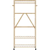  Stalak za odjeću s policama i kotačima 90x40x179,5 cm bambus | shoptok.hr
