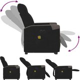  Električni masažni naslonjač na podizanje od tkanine crni | shoptok.hr