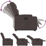  Naslonjač na podizanje tamnosmeđi od tkanine | shoptok.hr