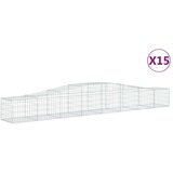  Lučne gabionske košare 15 kom 400x50x40/60 cm pocinčano željezo | shoptok.hr