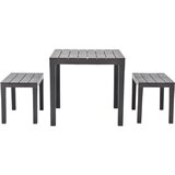  Vrtni stol s 2 klupe plastični smeđi | shoptok.hr