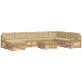vidaXL Zunanja garnitura za sedenje 9 pcs Bela in bež Poliester, (5000280313) | Shoptok.si